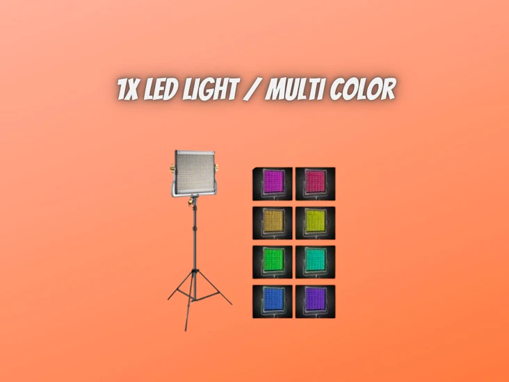 1x led light video rgb 4 - lights / multi colour / bi color