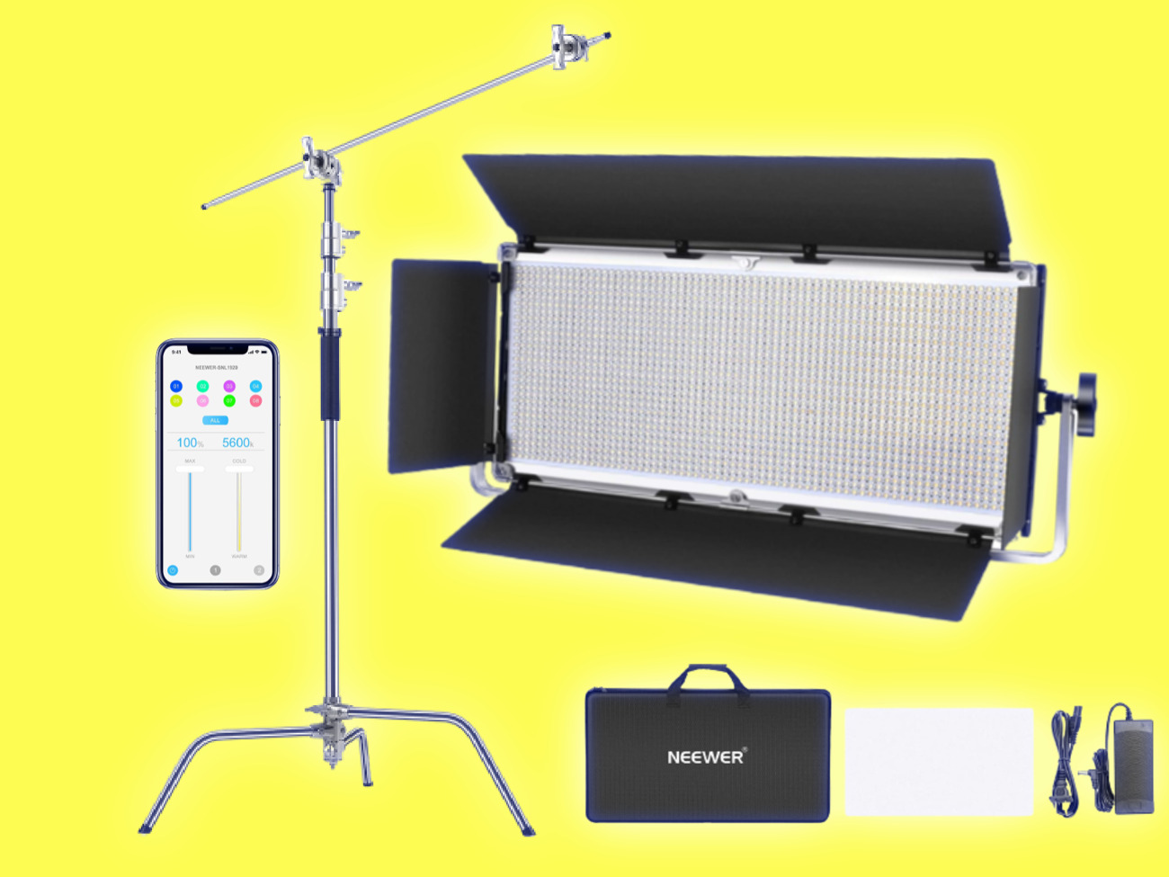 Led panel dimmable 1904 large video light