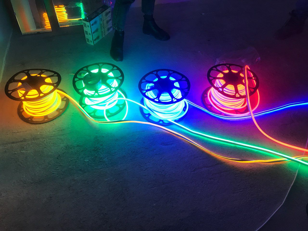 Led plug lights available in blue, red, green and yellow, !price for four!