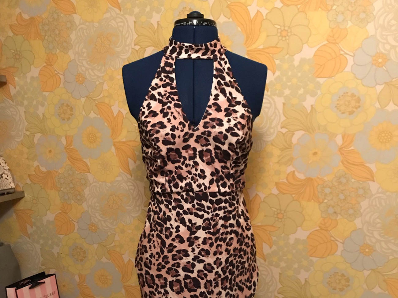 Lepord print halter dress