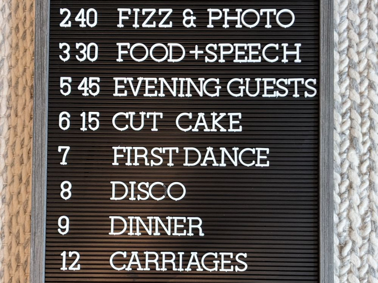 Letter board - great option for wedding signage!