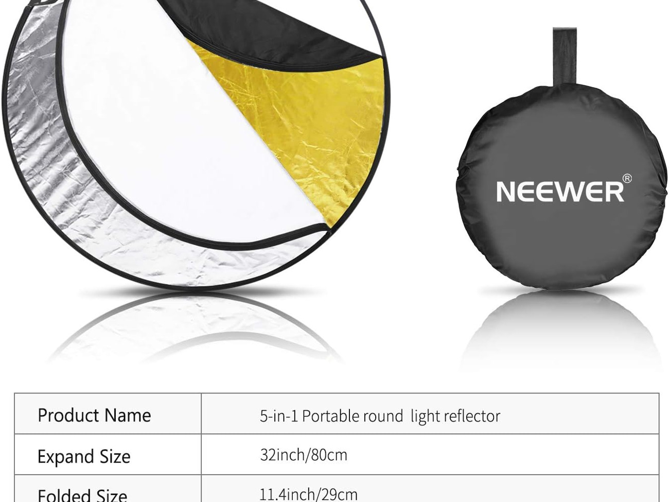 Light reflector translucent, silver, gold, white, black
