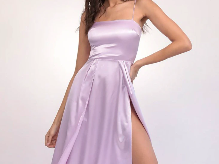 Lilac dress with bowtie back