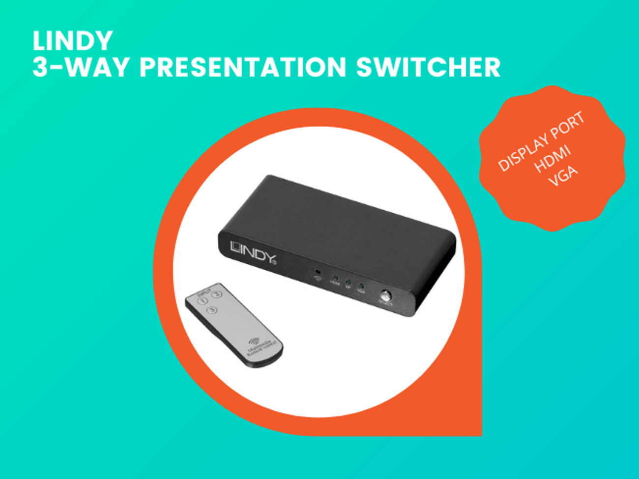 Lindy 38272 dp/hdmi/vga presentation switch