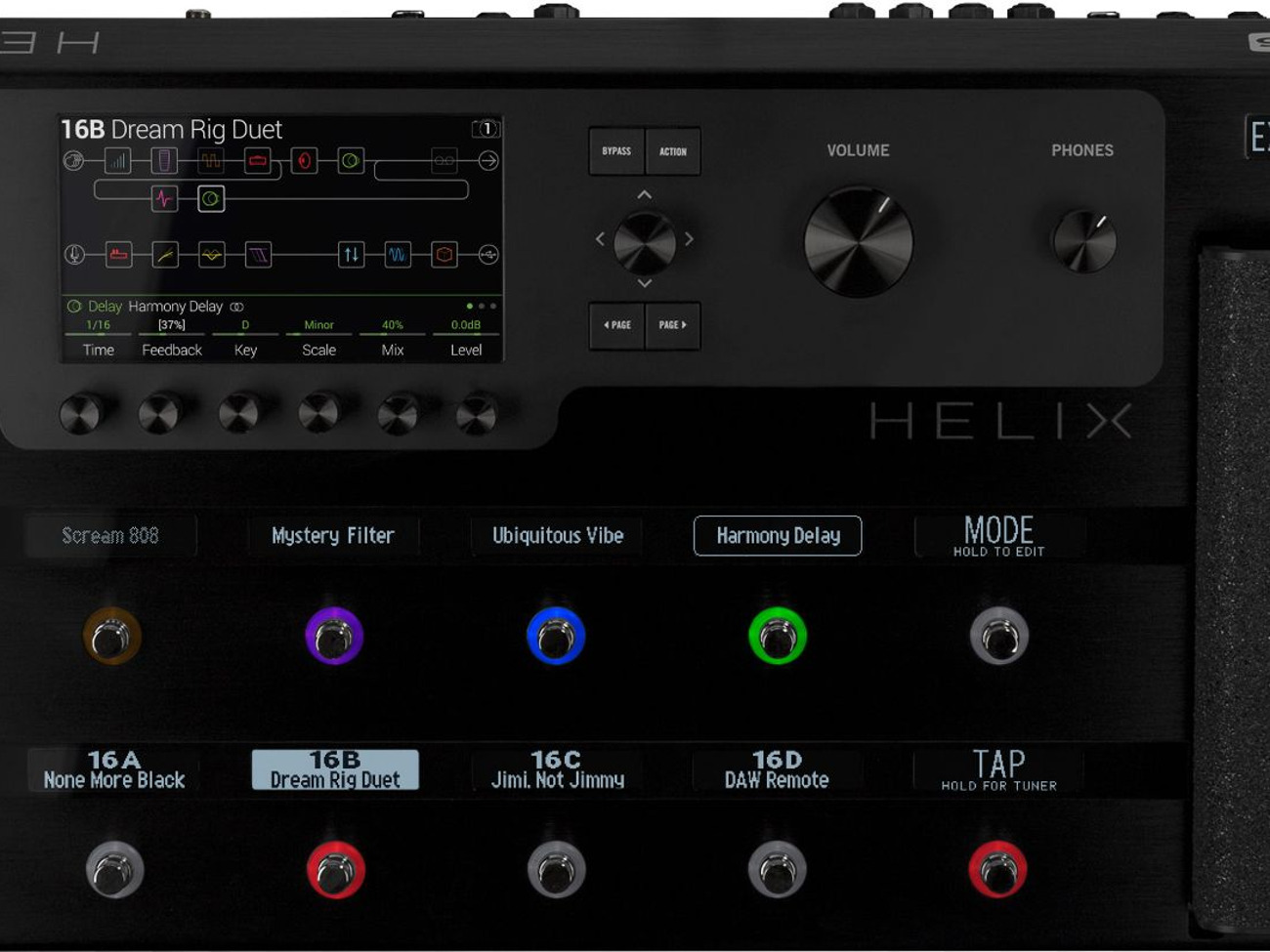 Line 6 helix floor in flightcase pedalboard