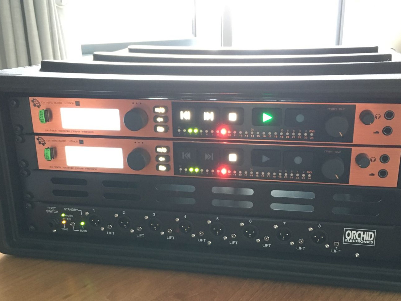 Live playback rig - cymatic audio, orchid electronics, skb