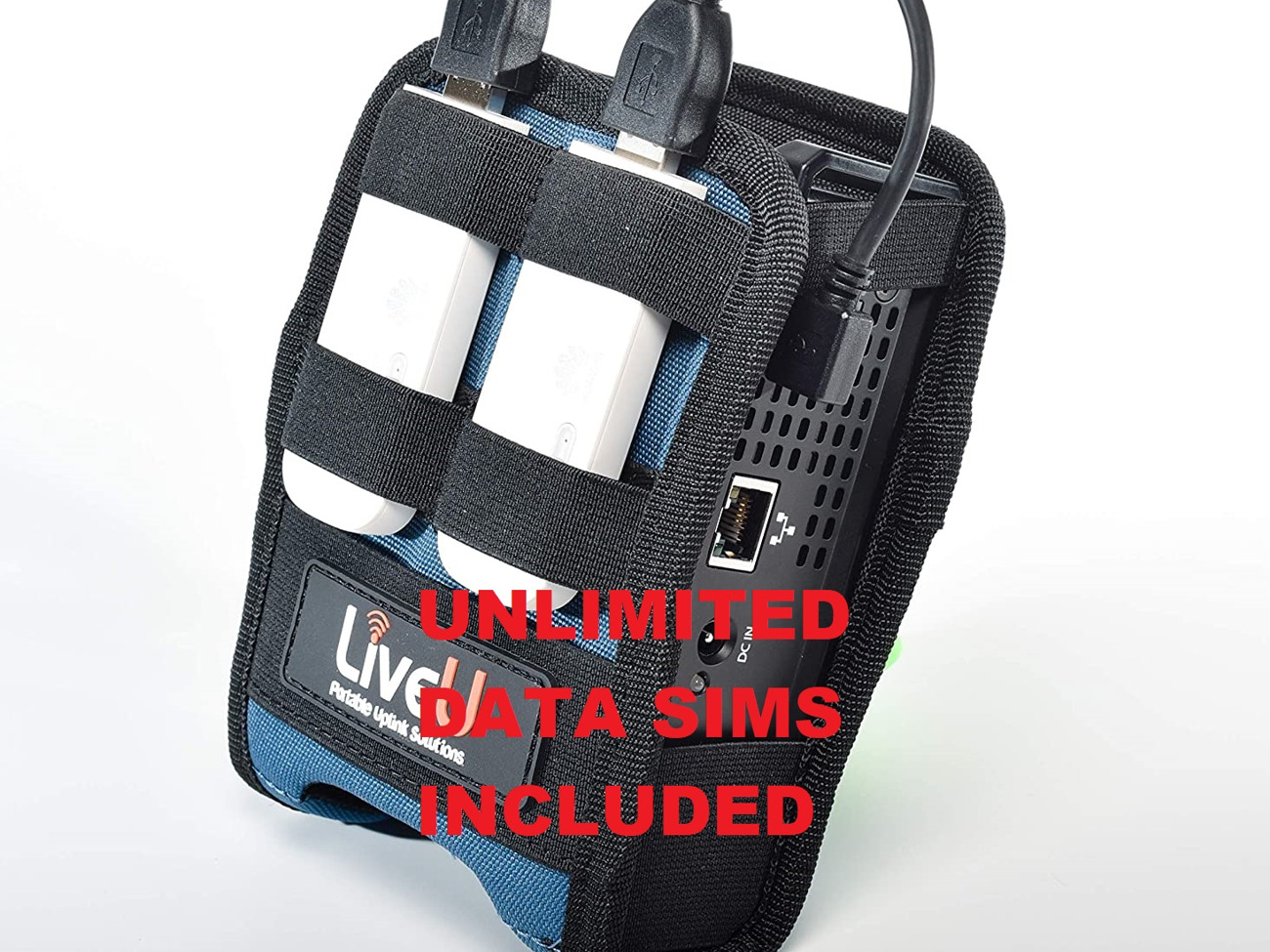Liveu solo streaming sdi/hdmi ports, unlimited data sims, 2.5hrs battery power
