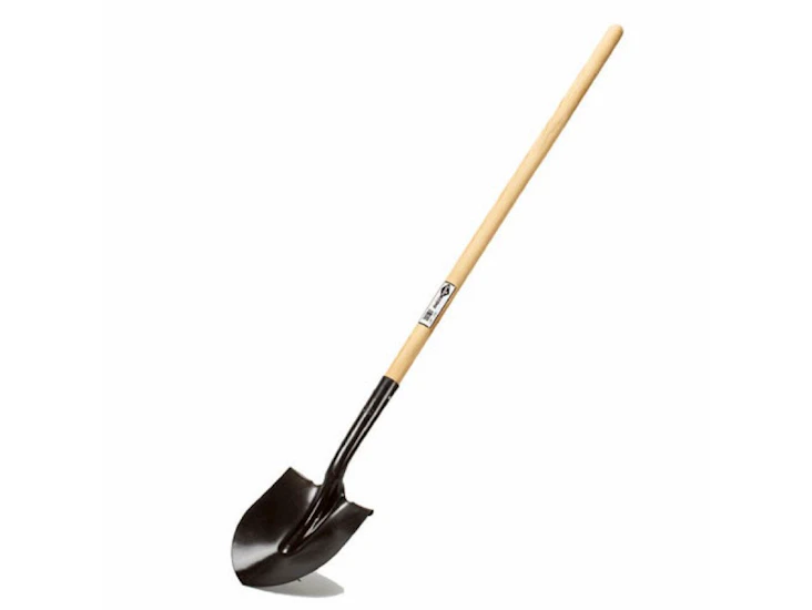 Long handled earth shovel