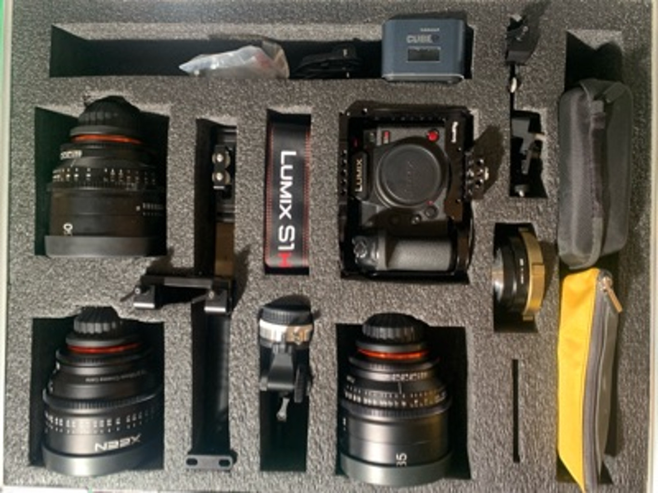 Rigged s1h 6k cinema camera + 3 prime lens bundle