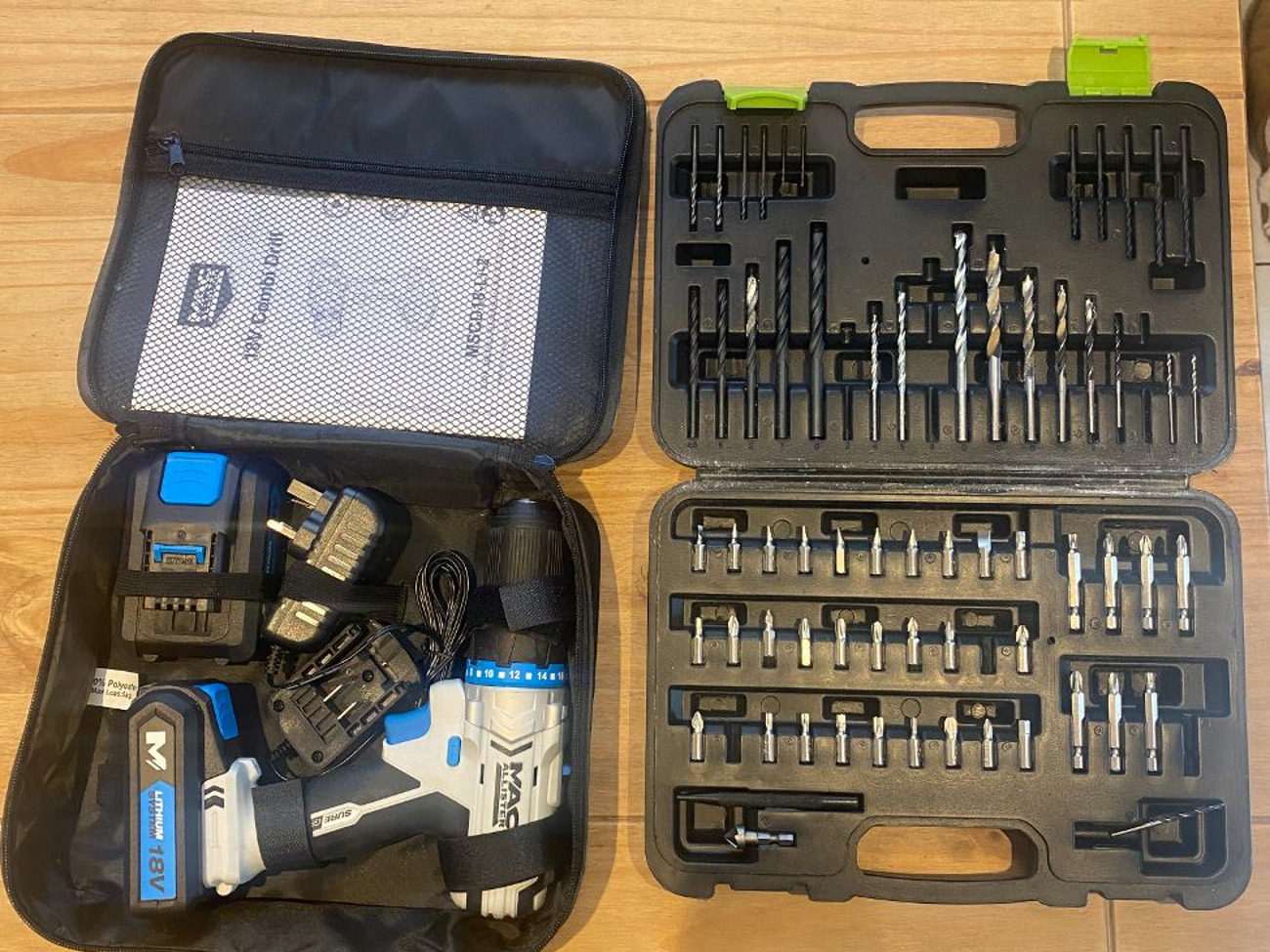 Macallister 18v combi drill & drillbit set