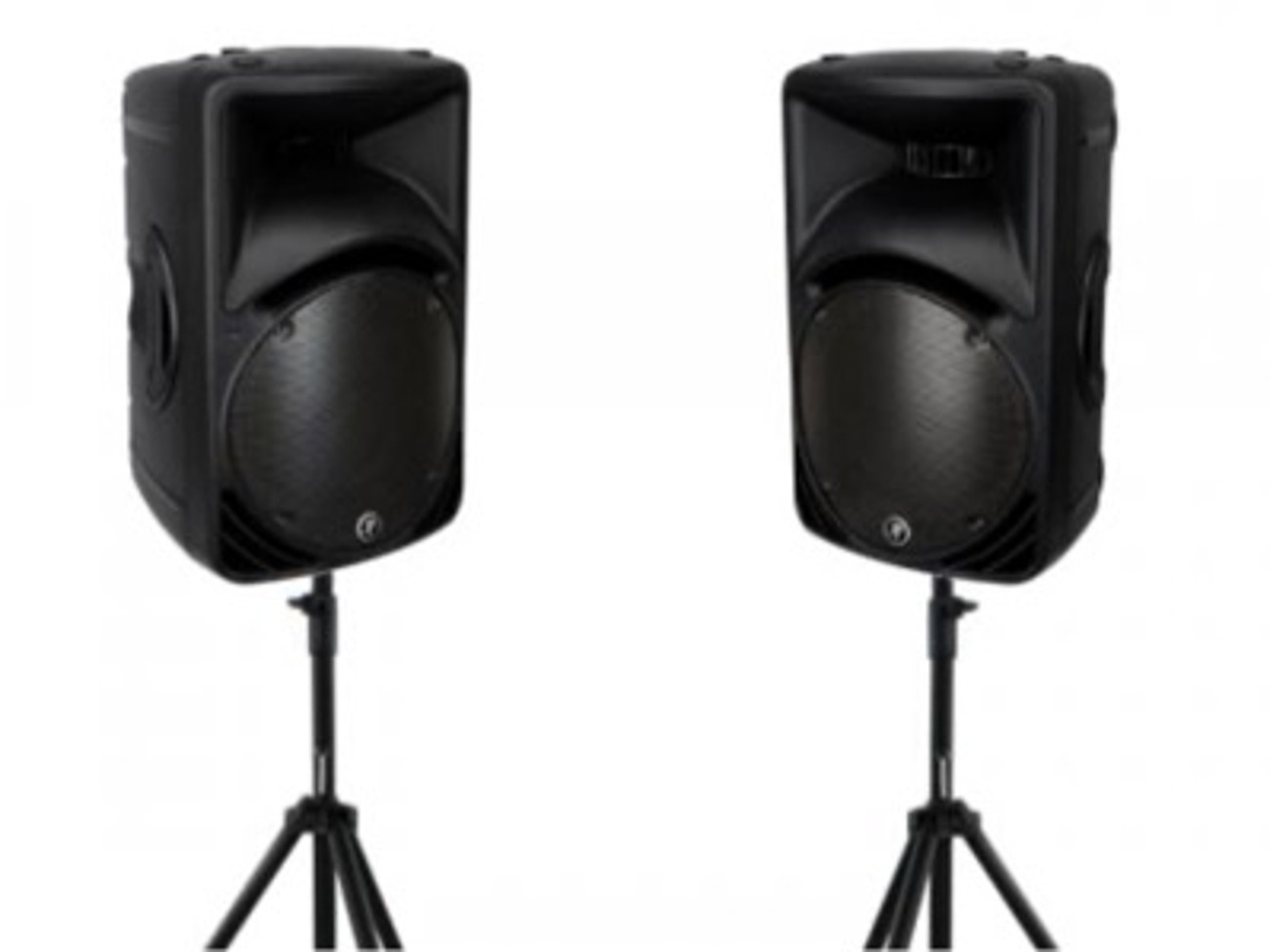Mackie srm450 v2 active loudspeakers with stands
