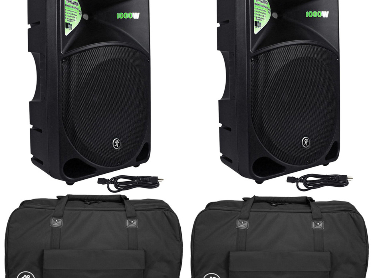 Mackie thump 15 active loudspeakers - with bags and stands 
