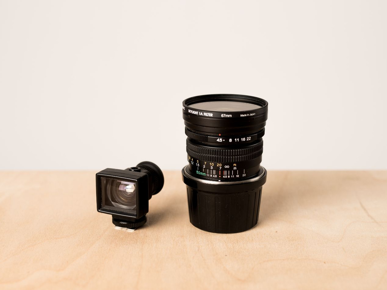 Mamiya 50mm f/4.5 lens with viewfinder for mamiya 7 ii - 120 medium format film camera