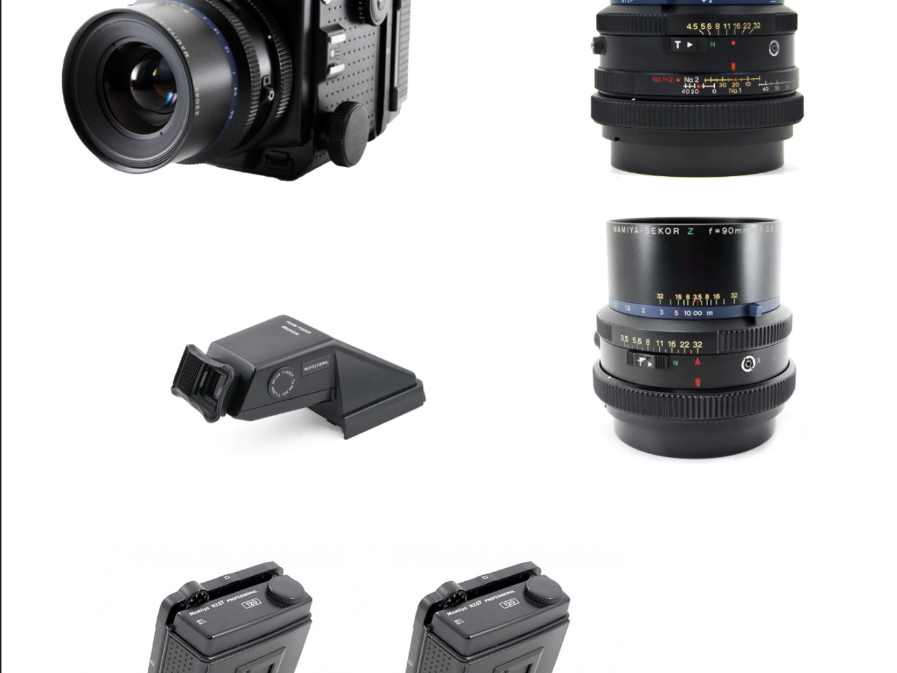Mamiya rz67 pro ii + 2 lenses+ prism finder+ 2 backs