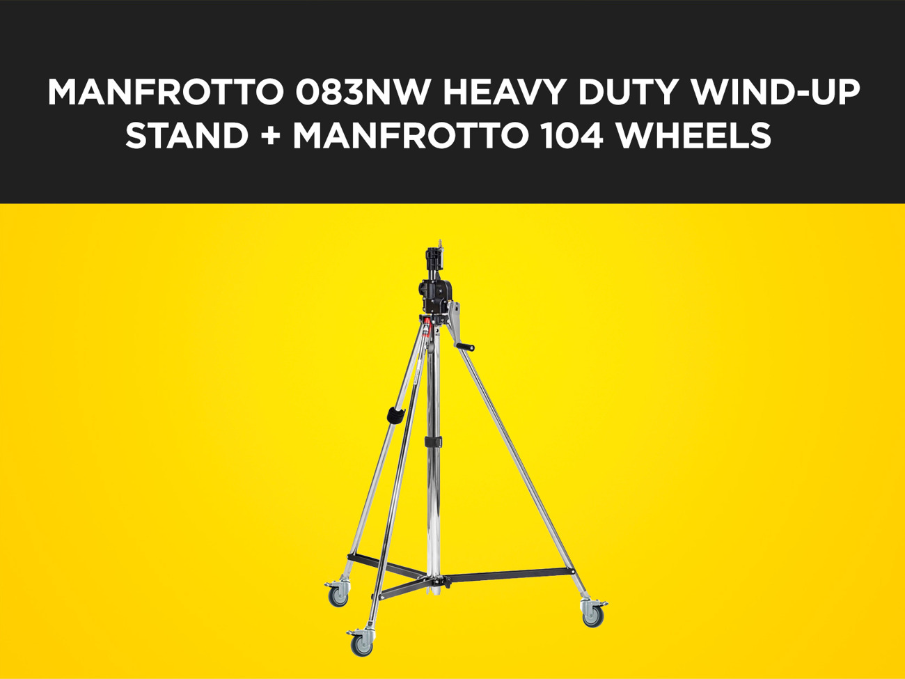 Manfrotto 083nw heavy duty wind-up stand + 104 wheels