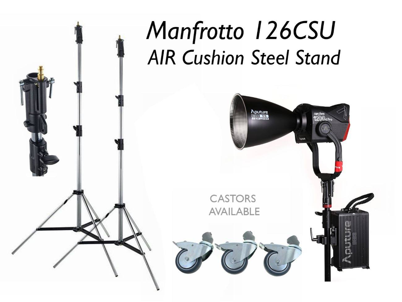Manfrotto 126csu steel stand / wheels / castors