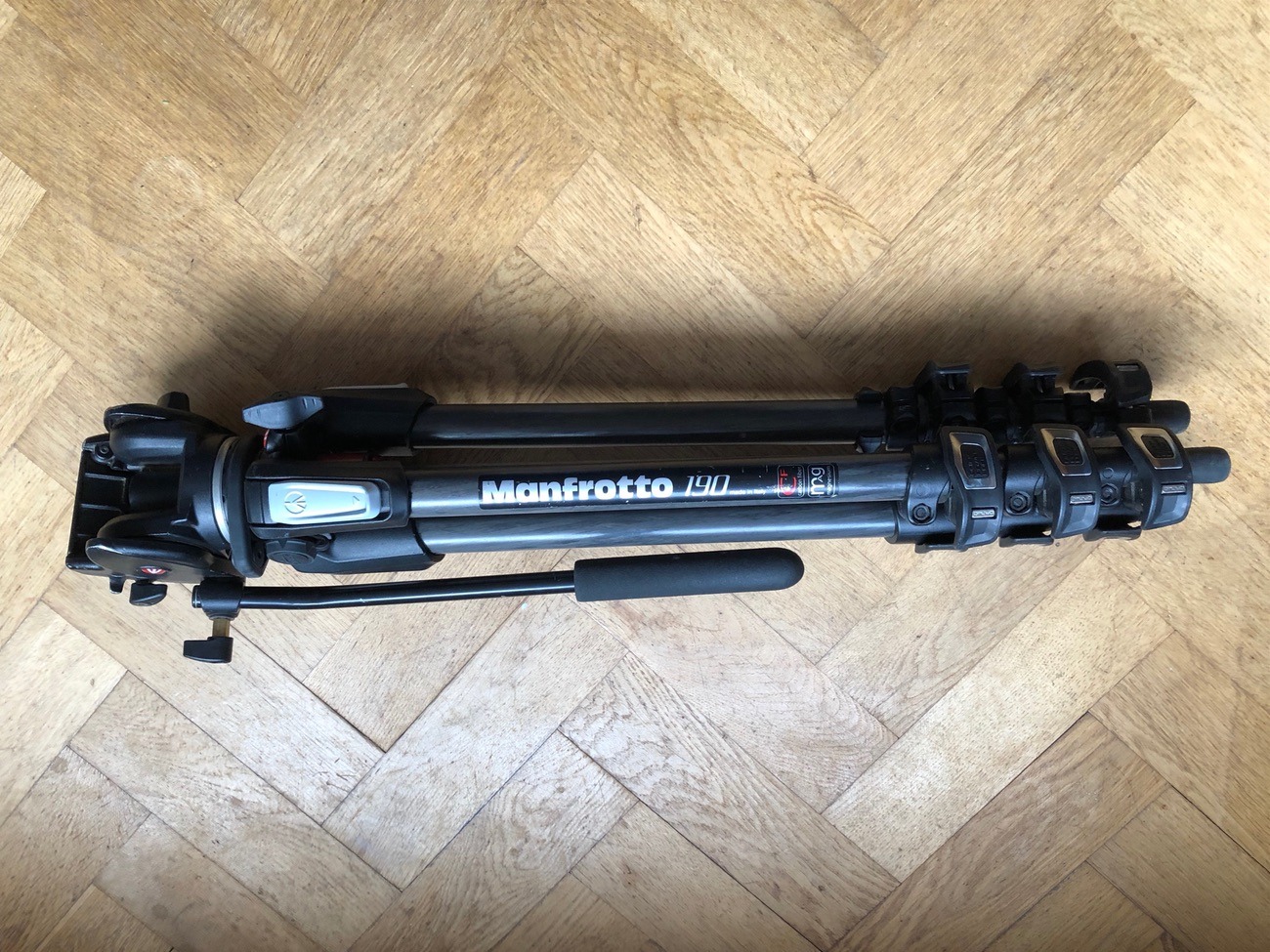 Manfrotto 190 carbon fibre tripod and video head