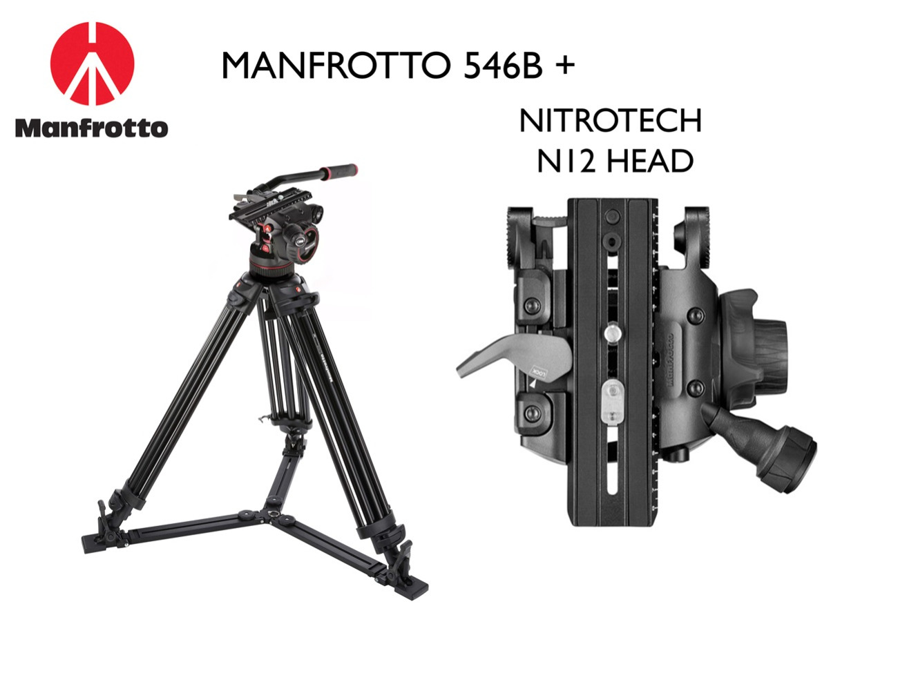 Manfrotto 546b Rent MANFROTTO 546B TRIPOD NITROTECH N12 VIDEO HEAD