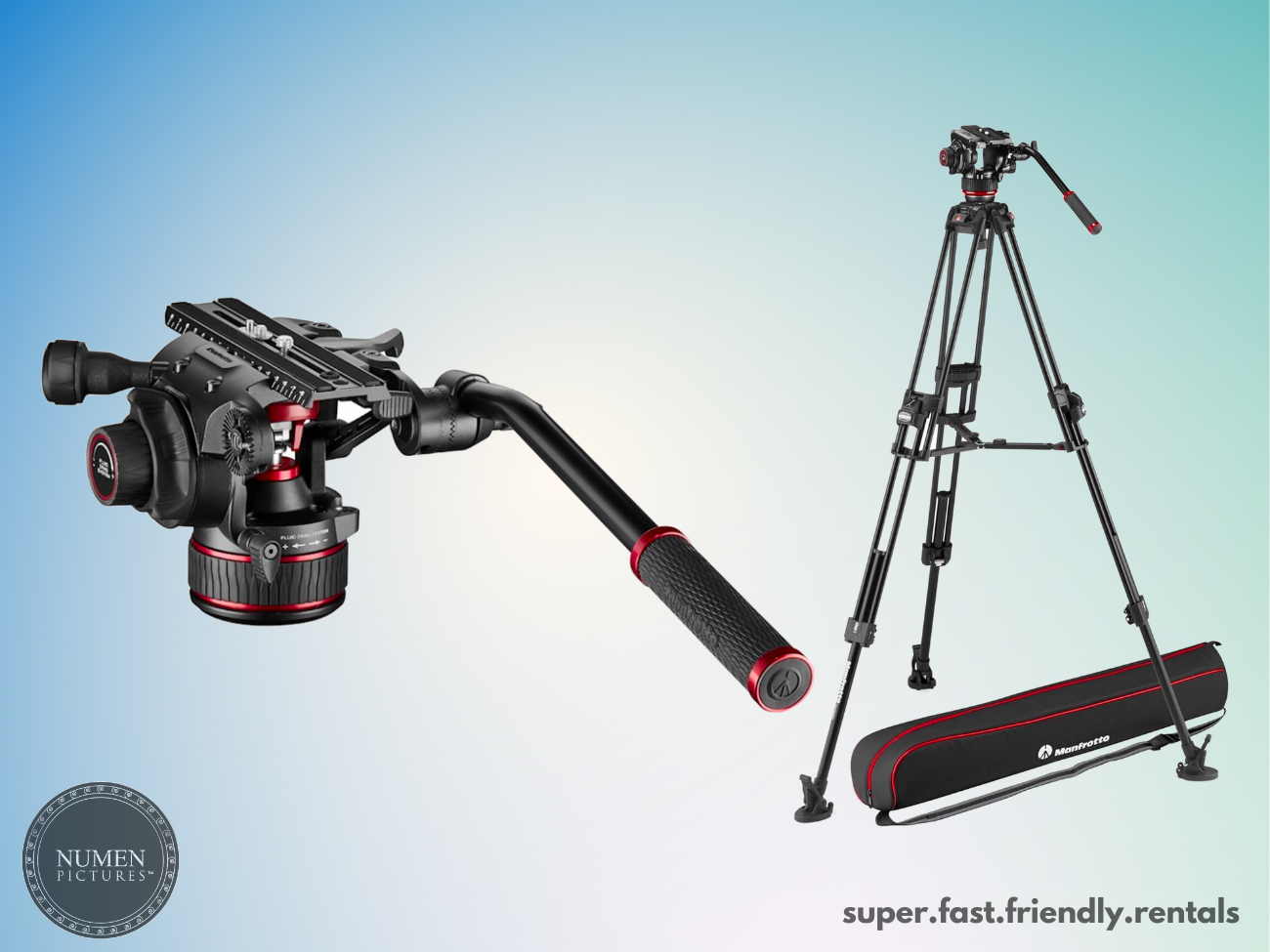 Manfrotto 612 nitrotech head + 645 carbon fibre fast tripod