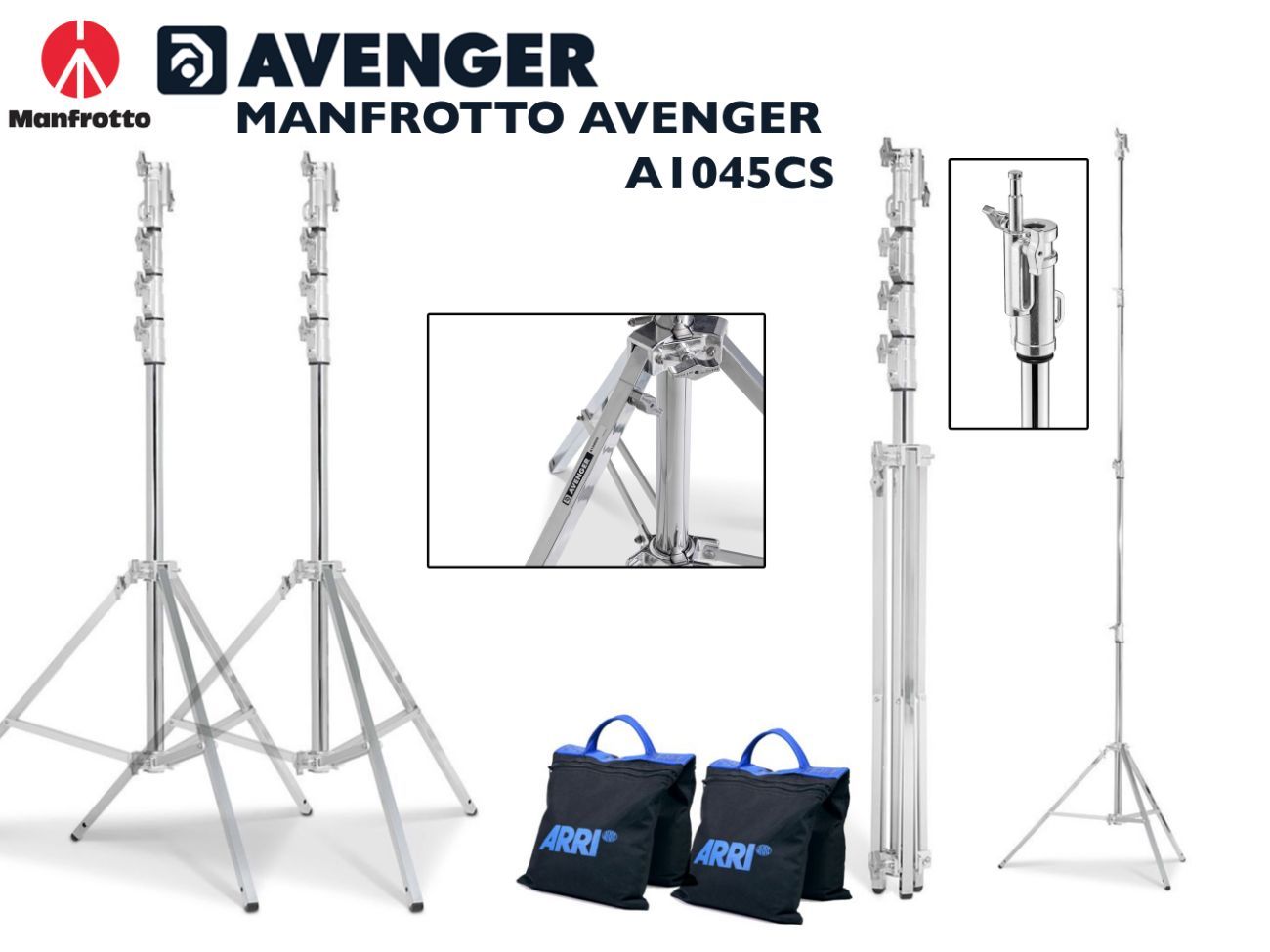 Manfrotto avenger tall combo stand (4x available) a1045cs 