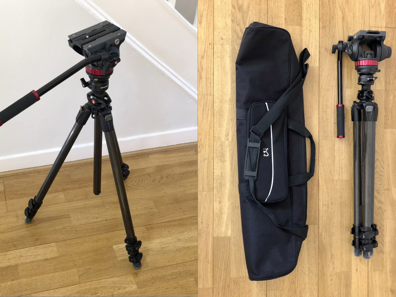 Manfrotto carbon fibre tripod + video head mvh502ah