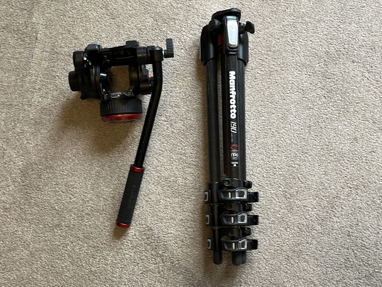 Manfrotto carbon fibre video tripod & head 