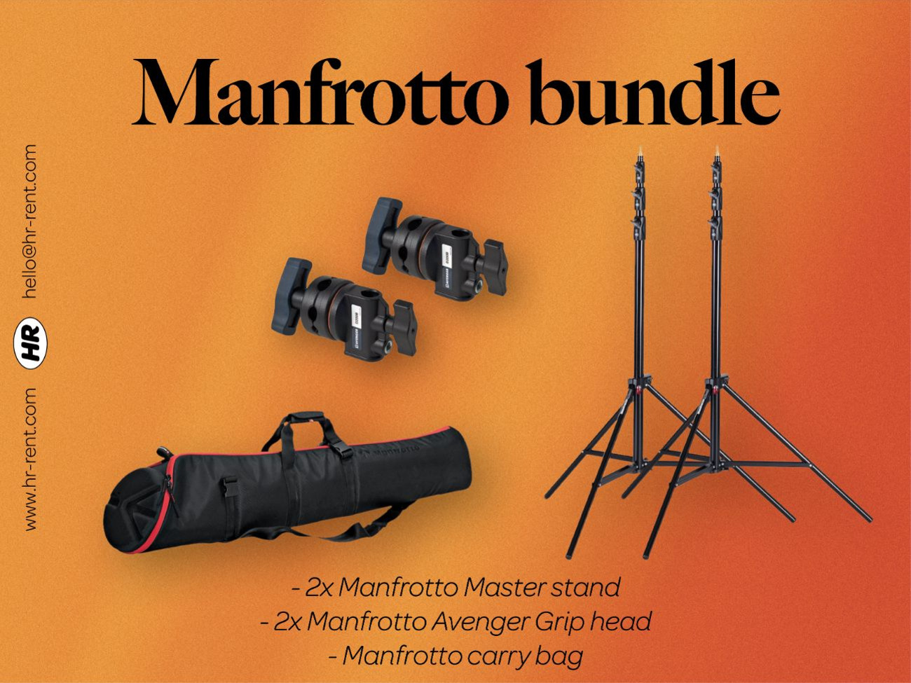 Manfrotto grip heads (knuckles) + stand
