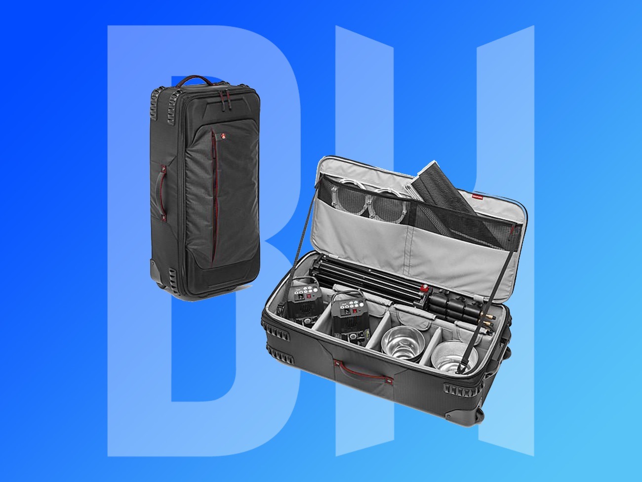 Manfrotto lighting & camera equipment rolling travel case 