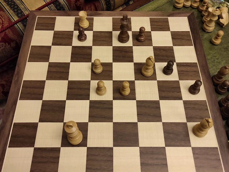 Large maple chessboard with staunton pieces