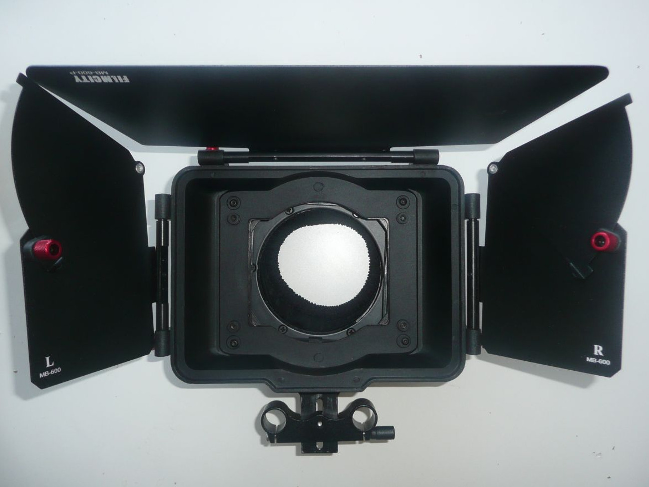 Matte box with flags, filter holders & blackout knickers