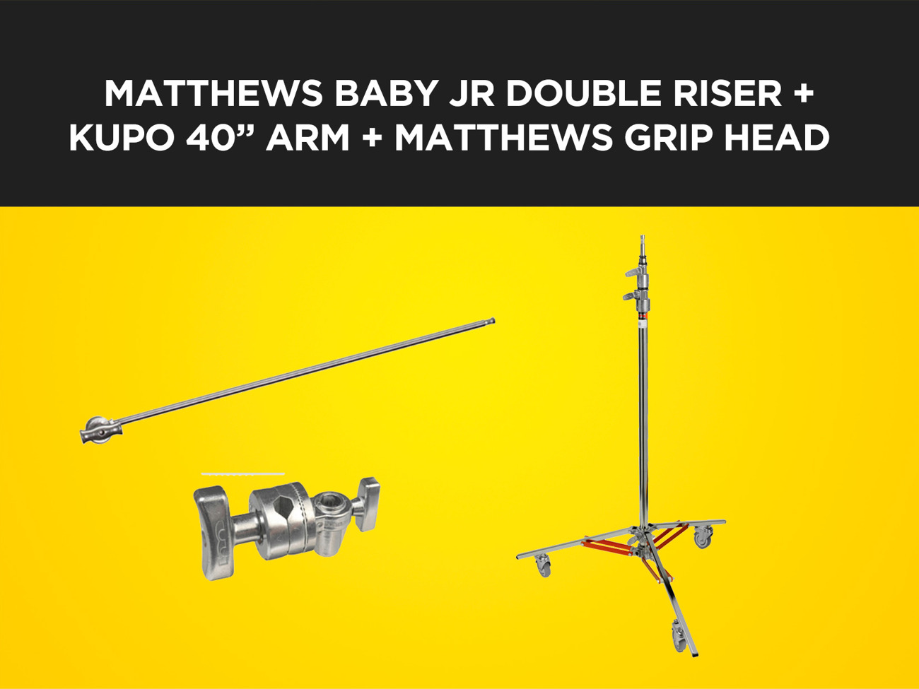 Matthews baby jr roller c-stand double riser + kupo arm