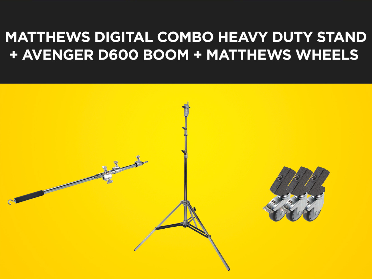 Matthews digital combo stand + avenger d600 boom + wheels