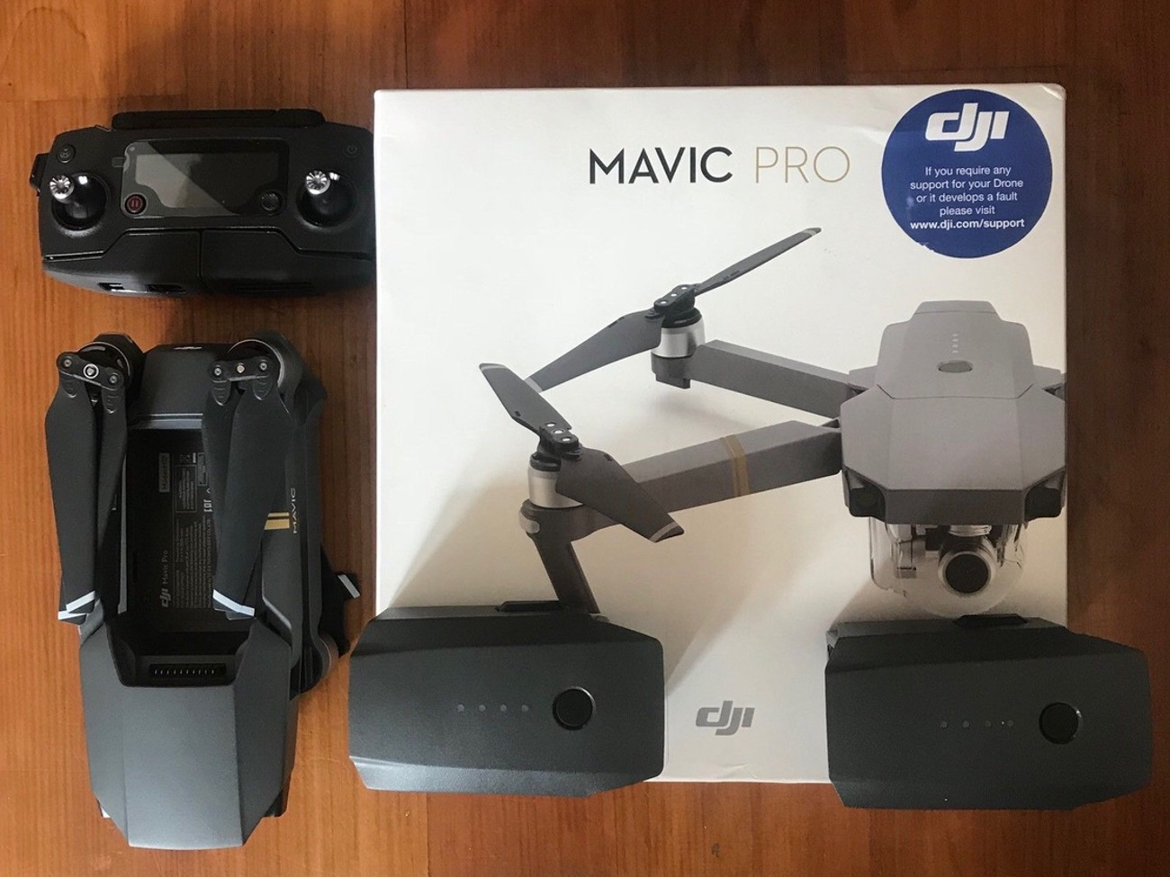 Mavic pro drone with spare battery
