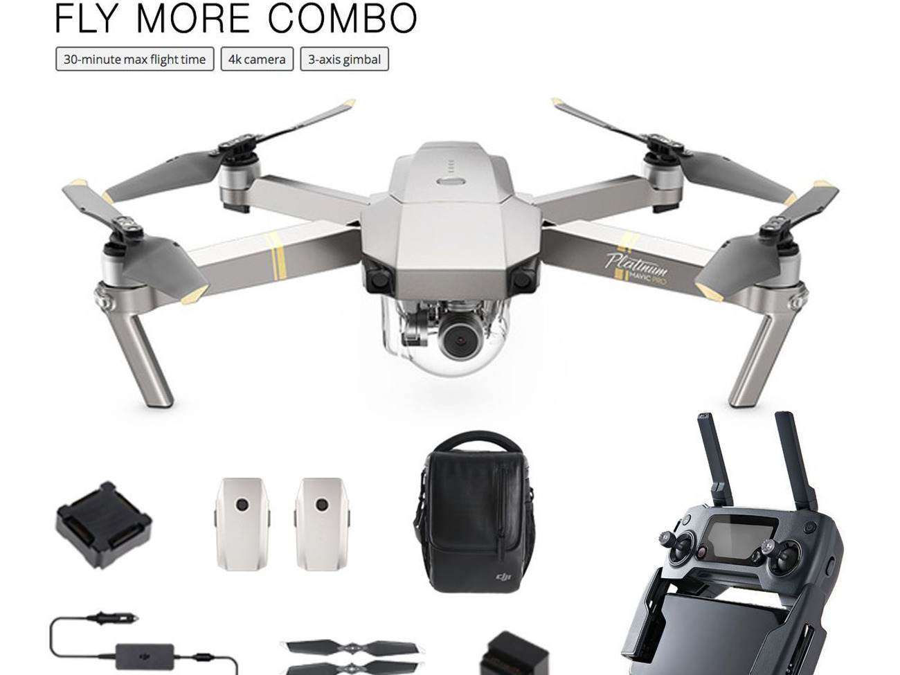 Mavic pro platinum fly more combo