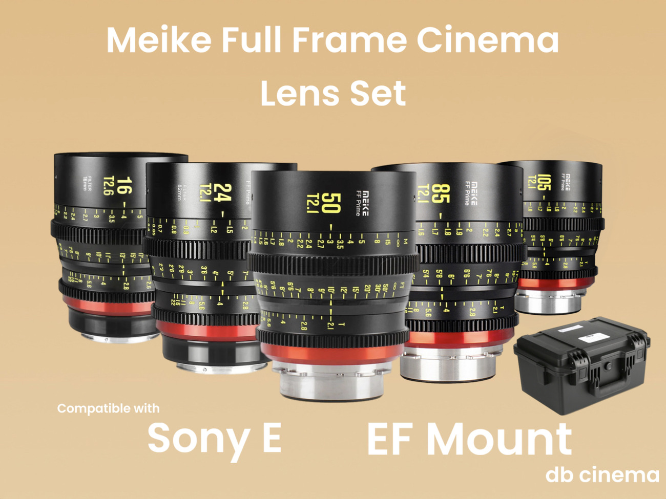 Meike cine lens fullframe set (like dzo vespid )l , e , rf, pl