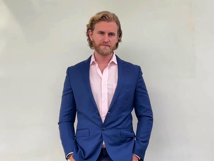 Men’s blue massine dutton two piece wool suit