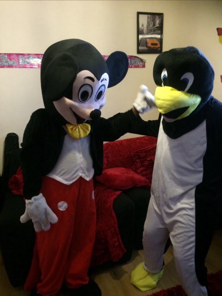 Mickey mouse and penguin costume 