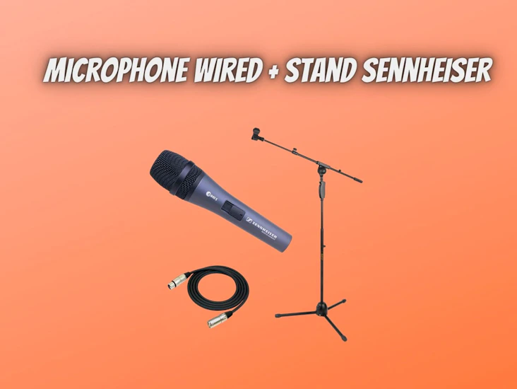 Microphone wired + stand sennheiser
