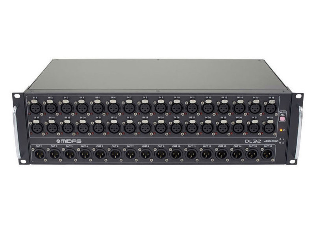 Midas dl32 digital stagebox with flight case 