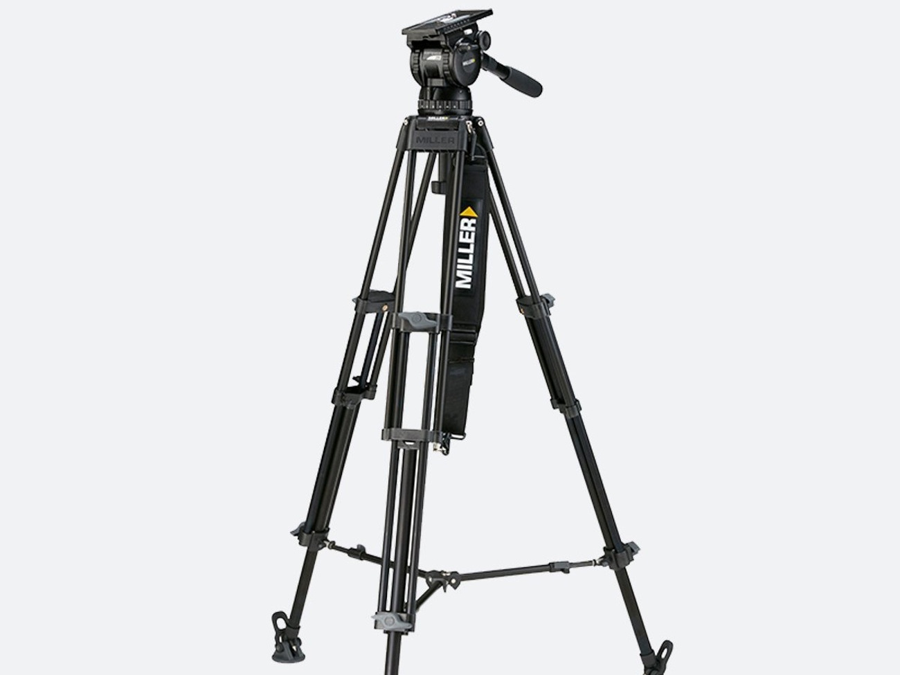Miller compass 25 100mm tripod & 2 stage carbon fibre legs