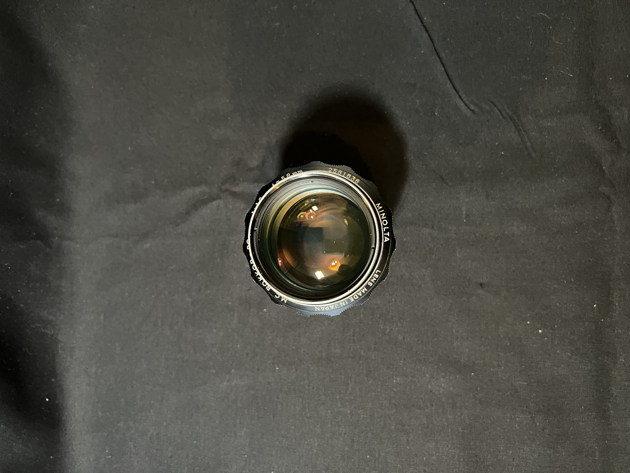 Minolta mc rokkor pg 58mm f1.2 lens canon eos ef fit adapter