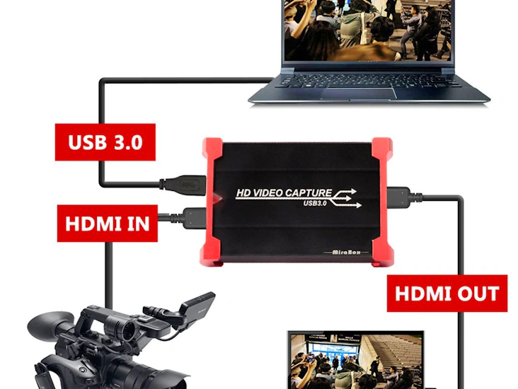 Mirabox usb 3.0 hdmi game capture card 1080p 60fps portable