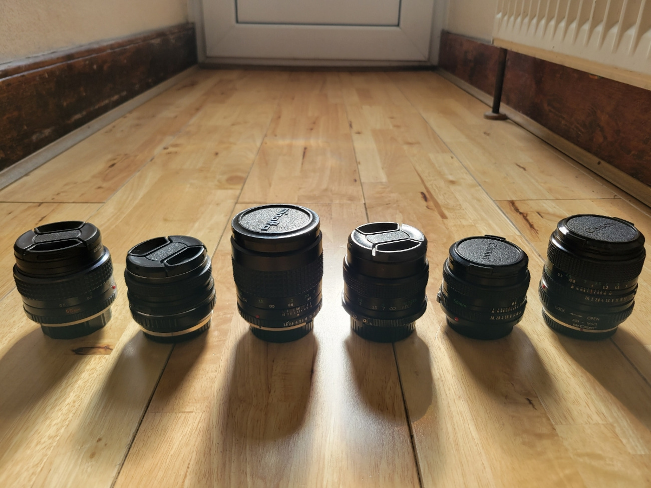Mixed set of fast vintage prime lenses