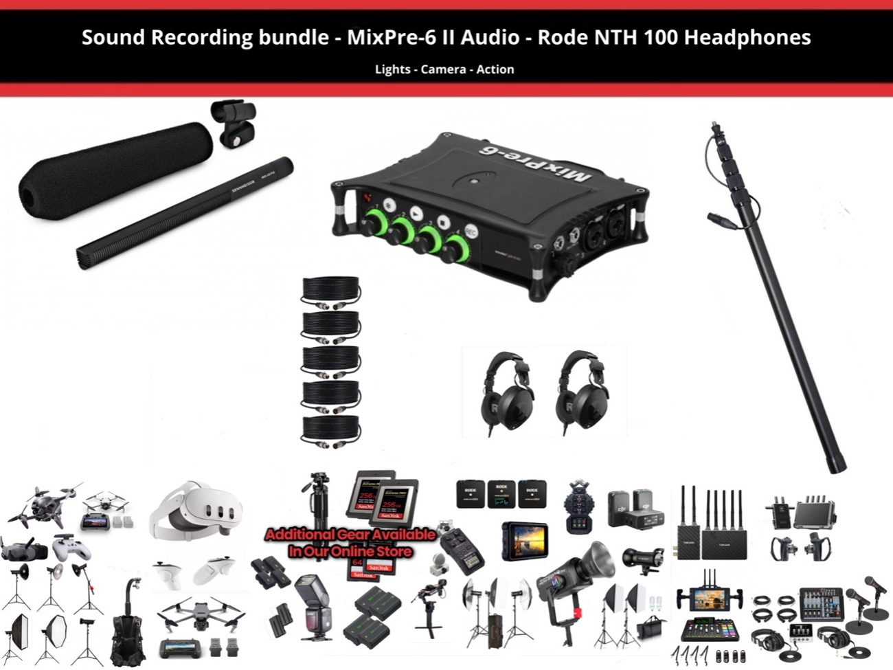 Mixpre 6 ii + rode headphones + sennheiser shotgun mic mkh