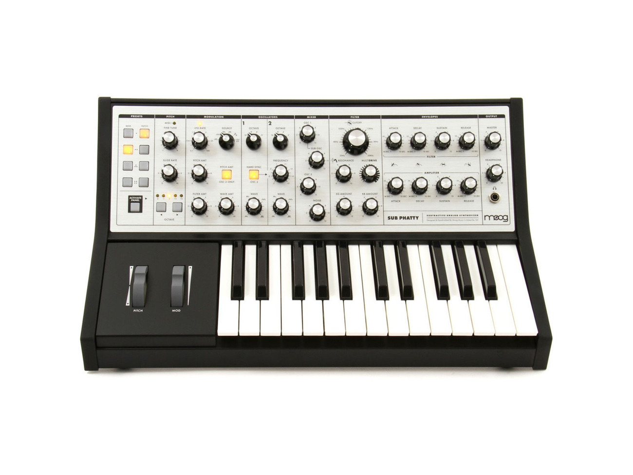 Moog sub phatty analogue synthesizer with soft case