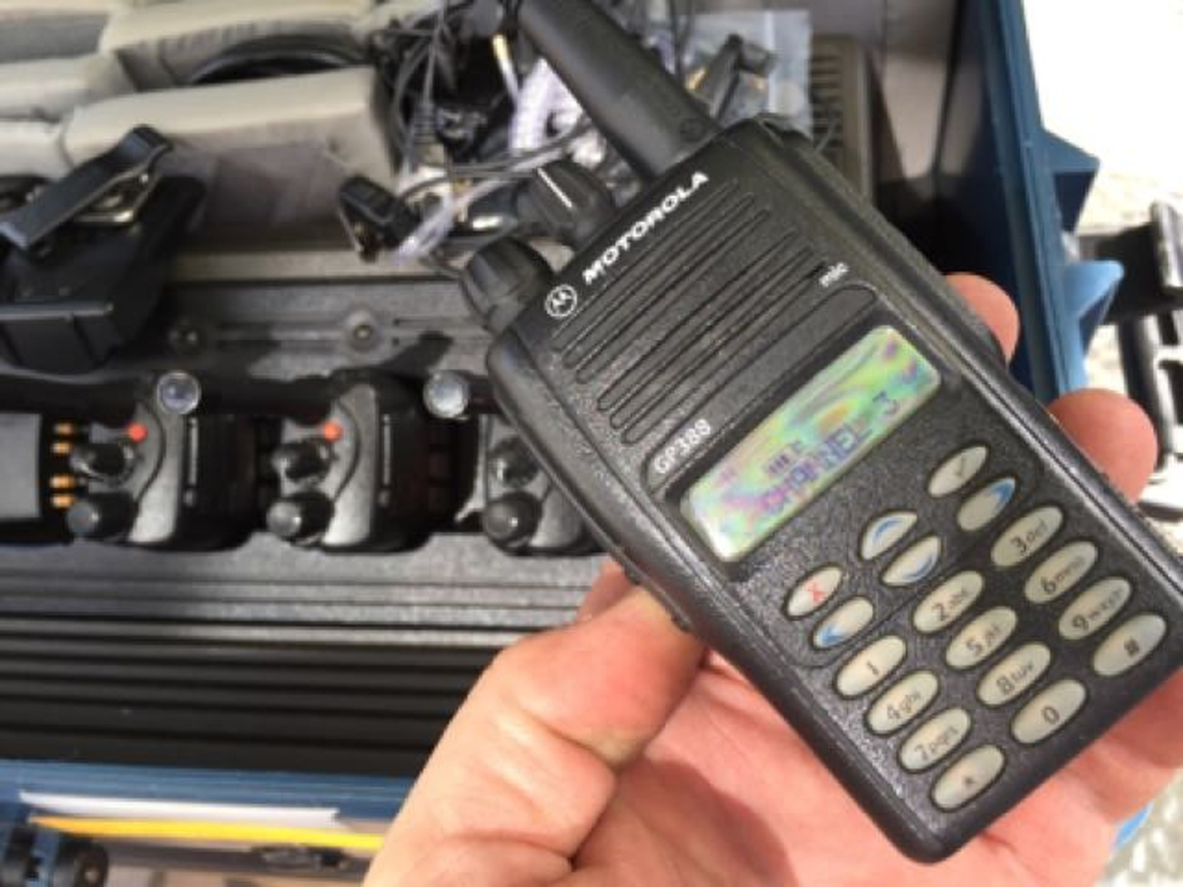 X 4 motorola walkie talkies gp388 