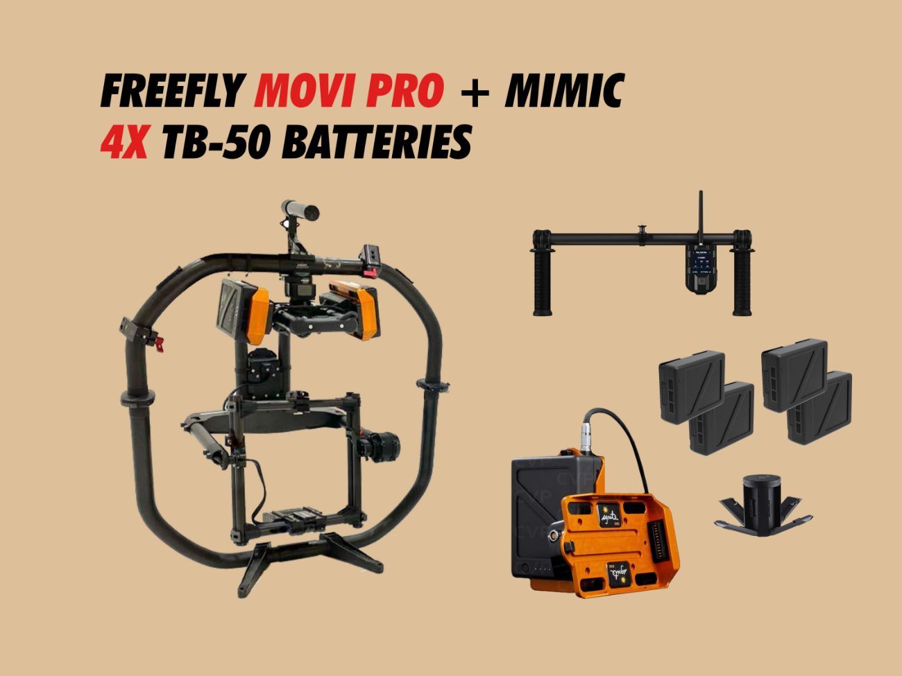 Freefly movi pro + mimic + ignite adapter + 4x tb-50 batteries