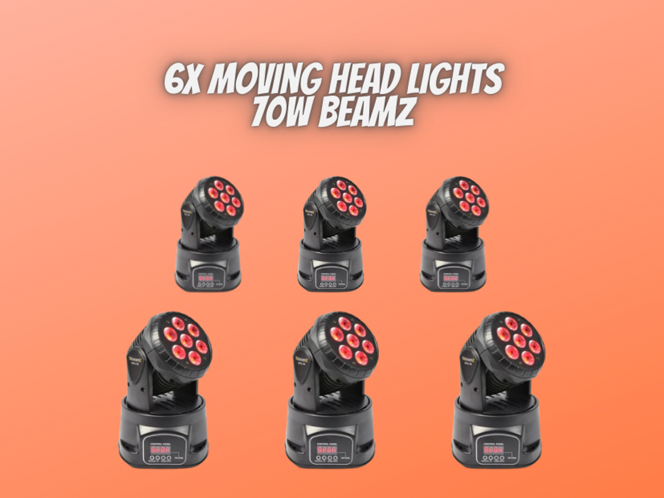 6x moving head light 70w beamz 