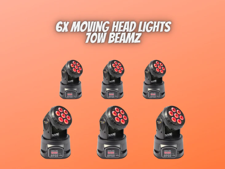 6x moving head light 70w beamz