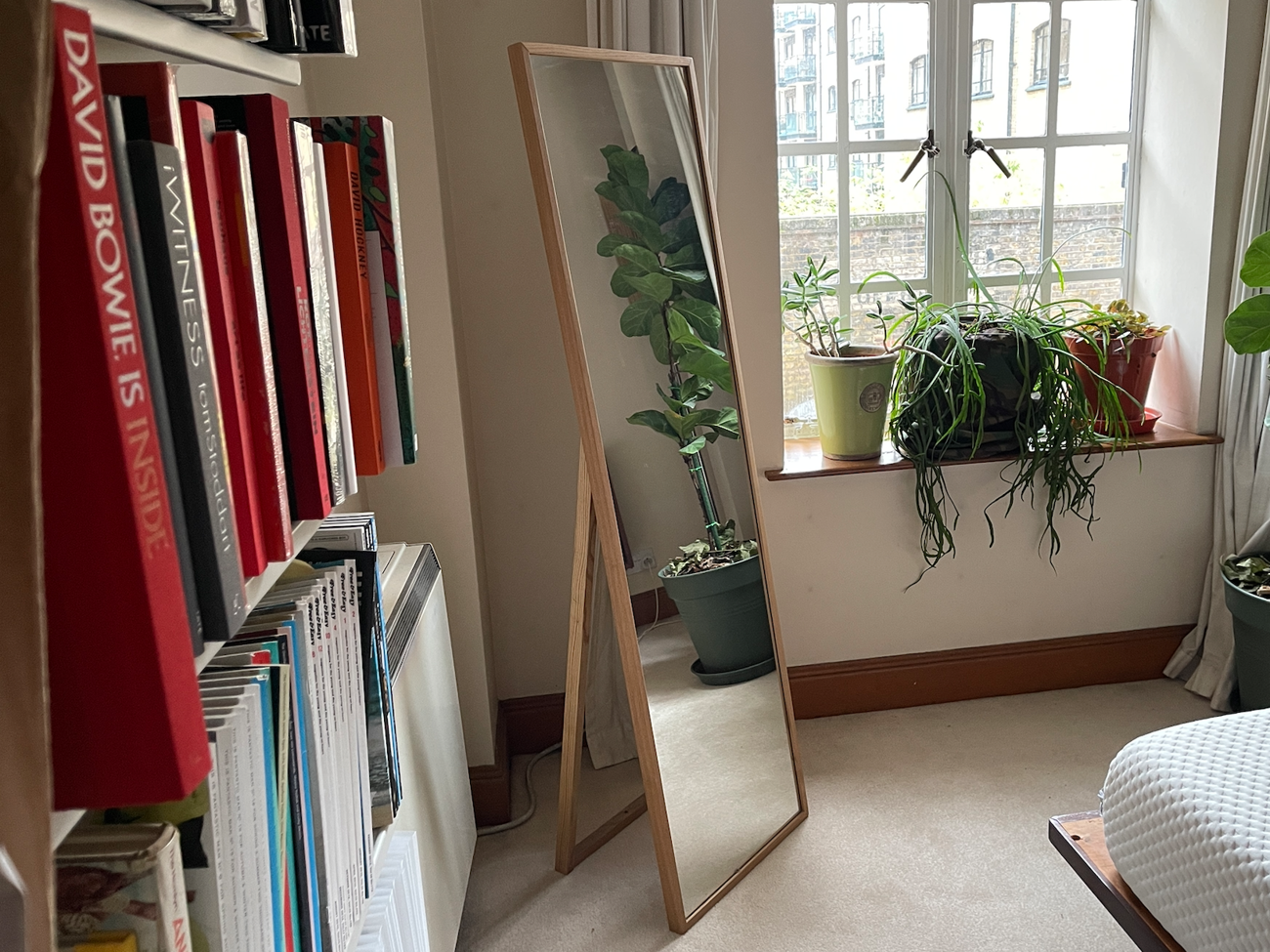 Muji oak mirror stand w44cm d33cm h150.5cm